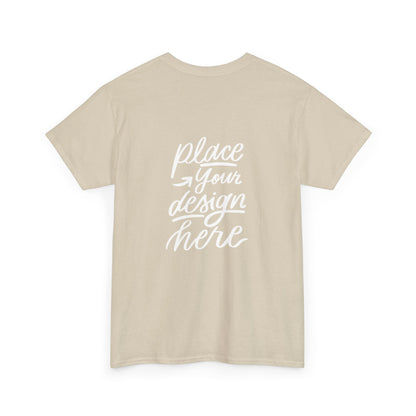 Classic White Tee — Placeholder "Place Your Design Here" Mockup T-Shirt