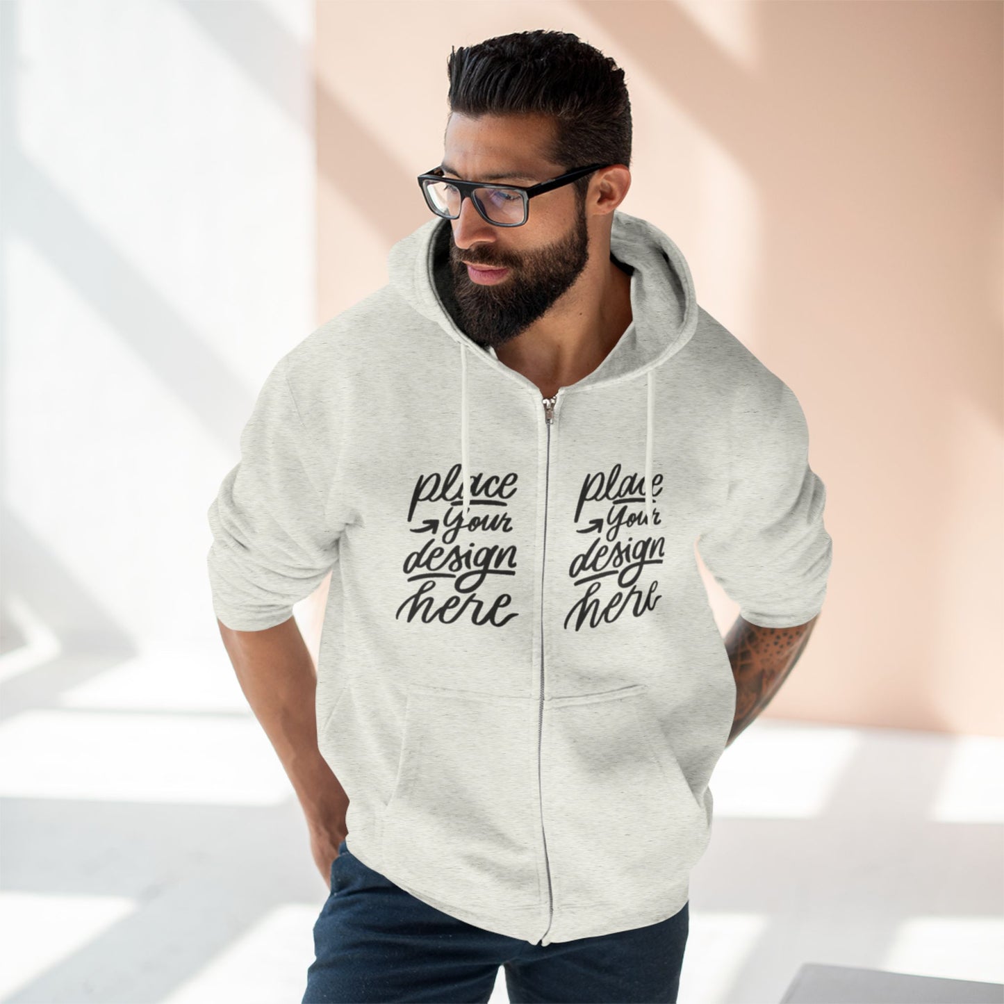 Zip Hoodie — Custom Chest Design Zip-Up Hoodie