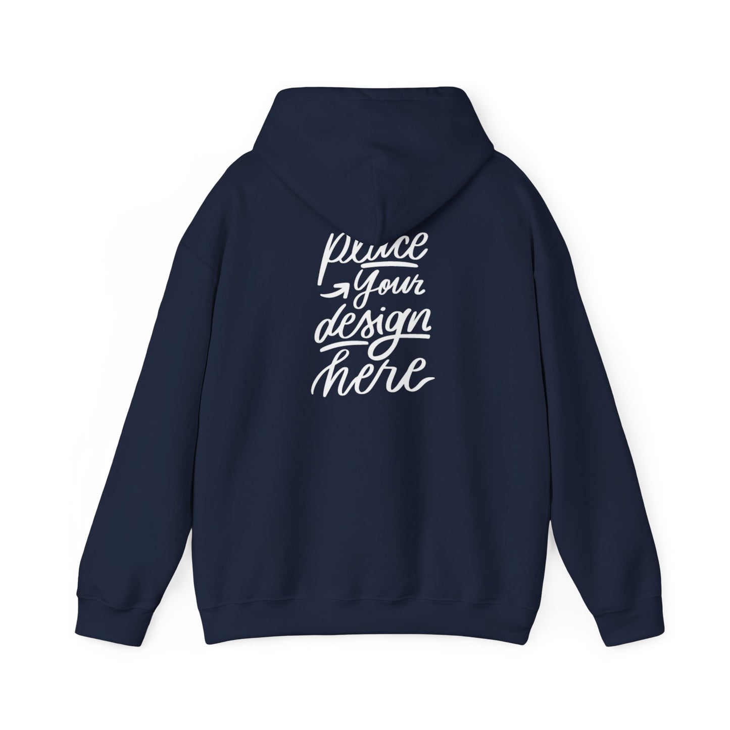 White Custom Hoodie — 'Place Your Design Here' Mockup Pullover