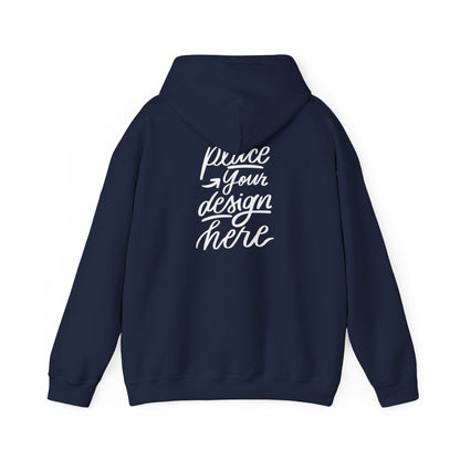 White Custom Hoodie — 'Place Your Design Here' Mockup Pullover