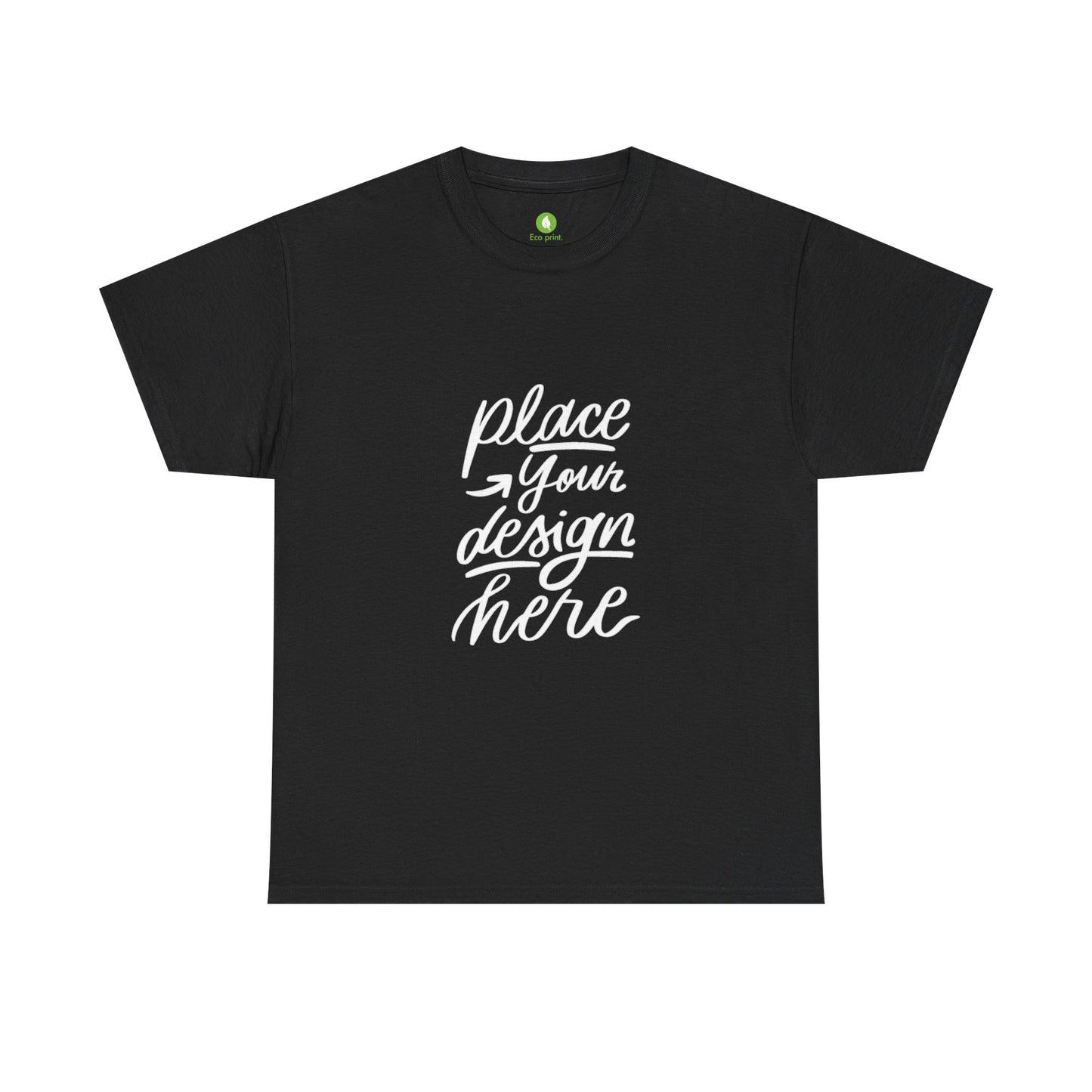 Classic White Tee — Placeholder "Place Your Design Here" Mockup T-Shirt