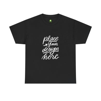 Classic White Tee — Placeholder "Place Your Design Here" Mockup T-Shirt