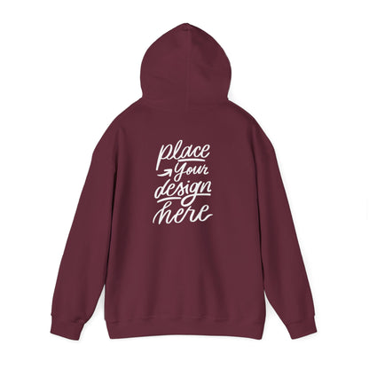 White Custom Hoodie — 'Place Your Design Here' Mockup Pullover