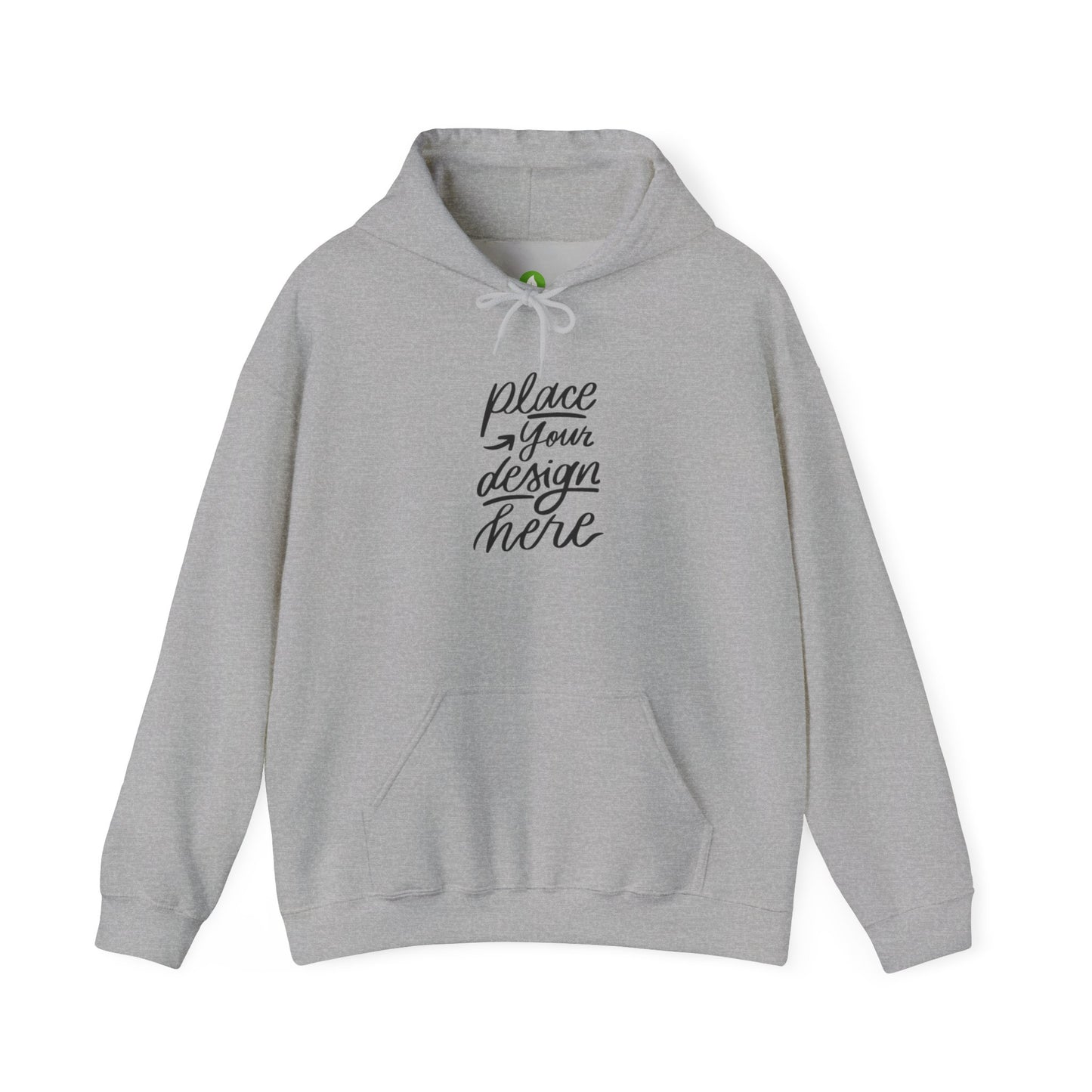 White Custom Hoodie — 'Place Your Design Here' Mockup Pullover