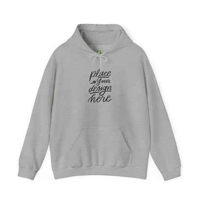 White Custom Hoodie — 'Place Your Design Here' Mockup Pullover