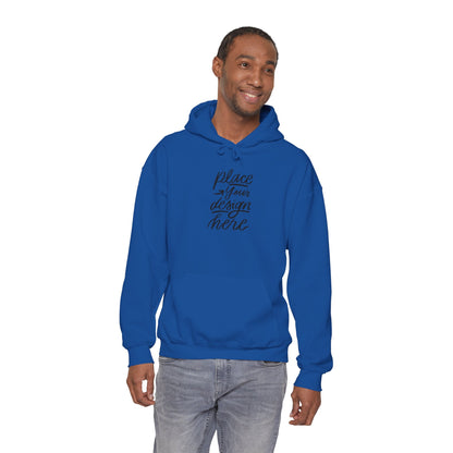 White Custom Hoodie — 'Place Your Design Here' Mockup Pullover