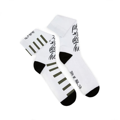 Custom Sublimation Socks | Personalized Crew Socks with 'Place Your Design Here' Print Area