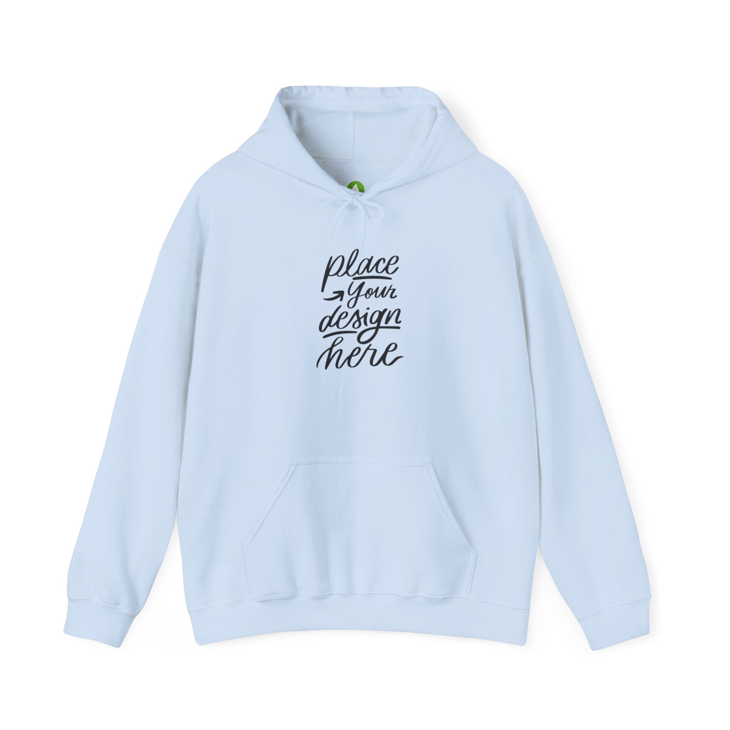 White Custom Hoodie — 'Place Your Design Here' Mockup Pullover