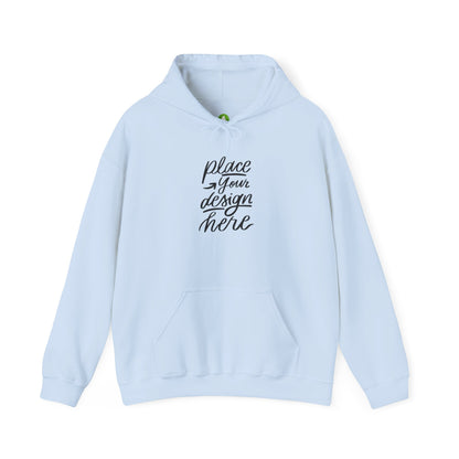 White Custom Hoodie — 'Place Your Design Here' Mockup Pullover
