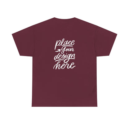 Classic White Tee — Placeholder "Place Your Design Here" Mockup T-Shirt