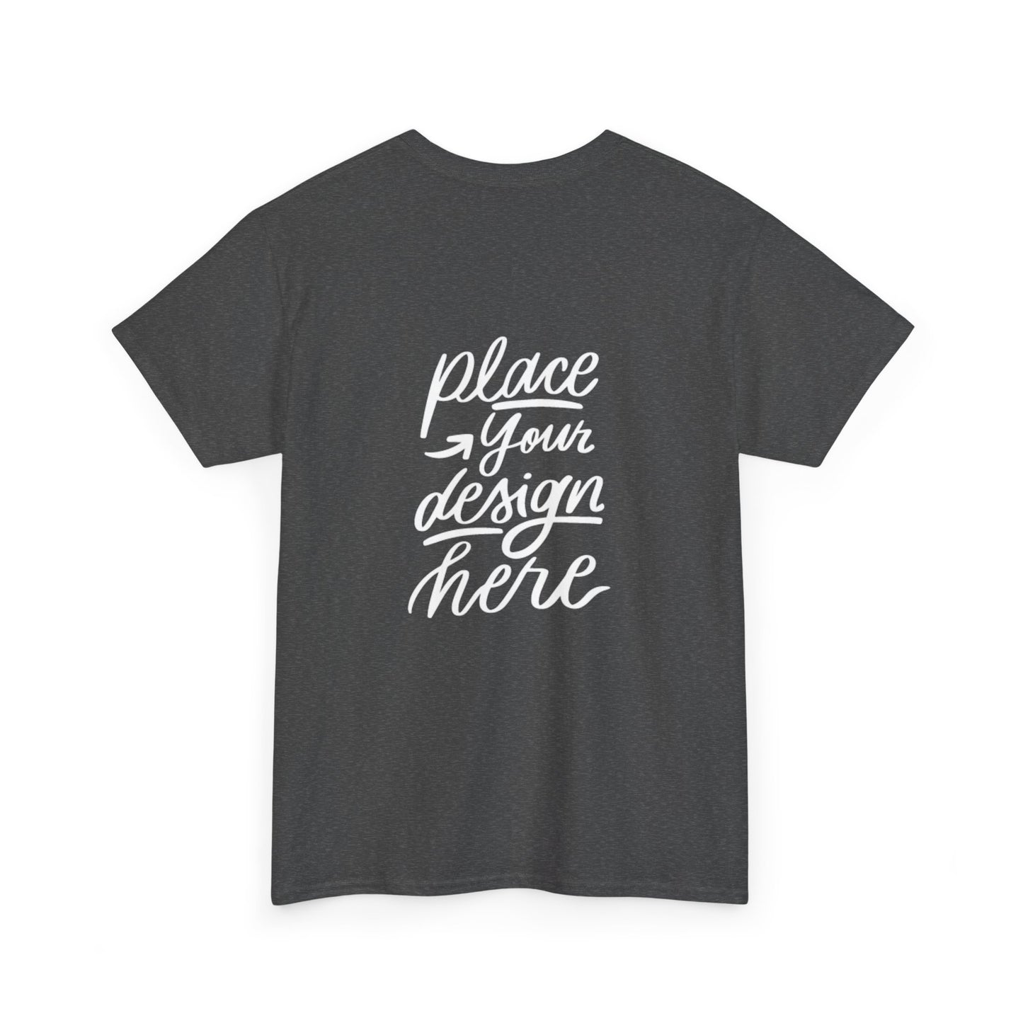 Classic White Tee — Placeholder "Place Your Design Here" Mockup T-Shirt