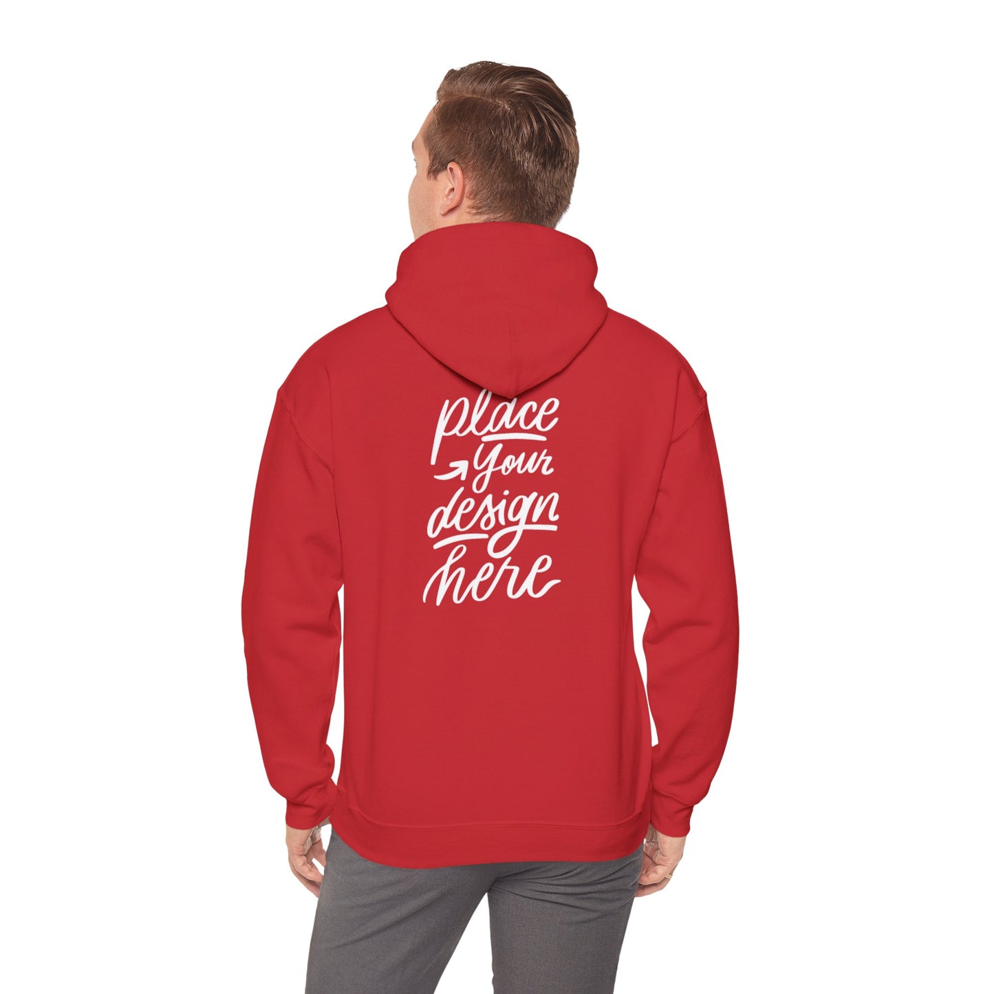 White Custom Hoodie — 'Place Your Design Here' Mockup Pullover