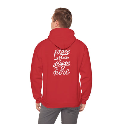 White Custom Hoodie — 'Place Your Design Here' Mockup Pullover