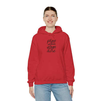 White Custom Hoodie — 'Place Your Design Here' Mockup Pullover