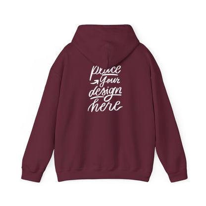 White Custom Hoodie — 'Place Your Design Here' Mockup Pullover