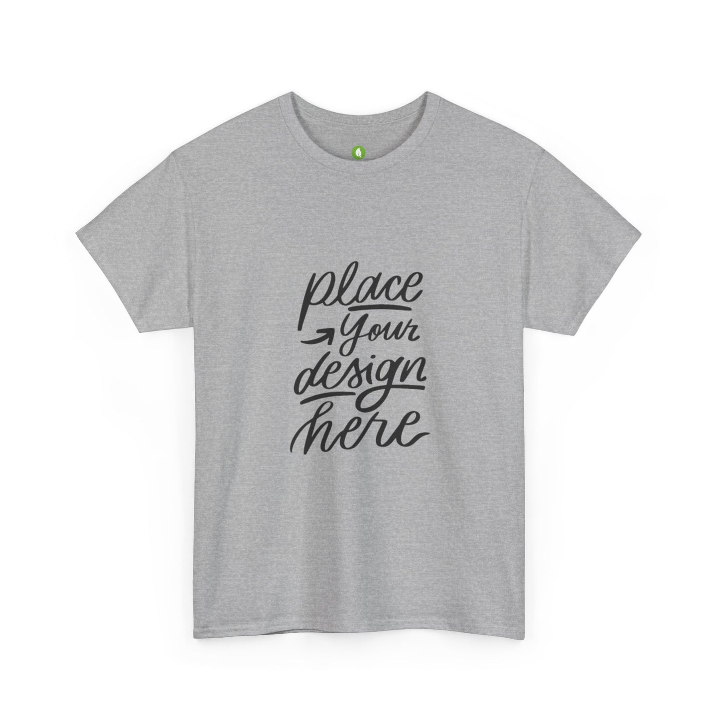 Classic White Tee — Placeholder "Place Your Design Here" Mockup T-Shirt
