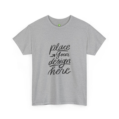 Classic White Tee — Placeholder "Place Your Design Here" Mockup T-Shirt