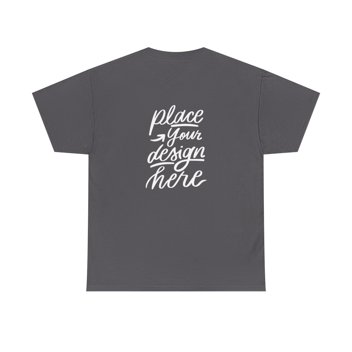 Classic White Tee — Placeholder "Place Your Design Here" Mockup T-Shirt