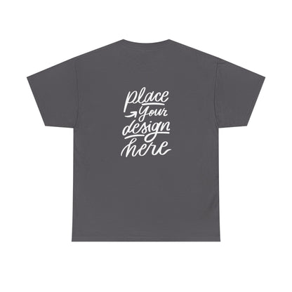 Classic White Tee — Placeholder "Place Your Design Here" Mockup T-Shirt
