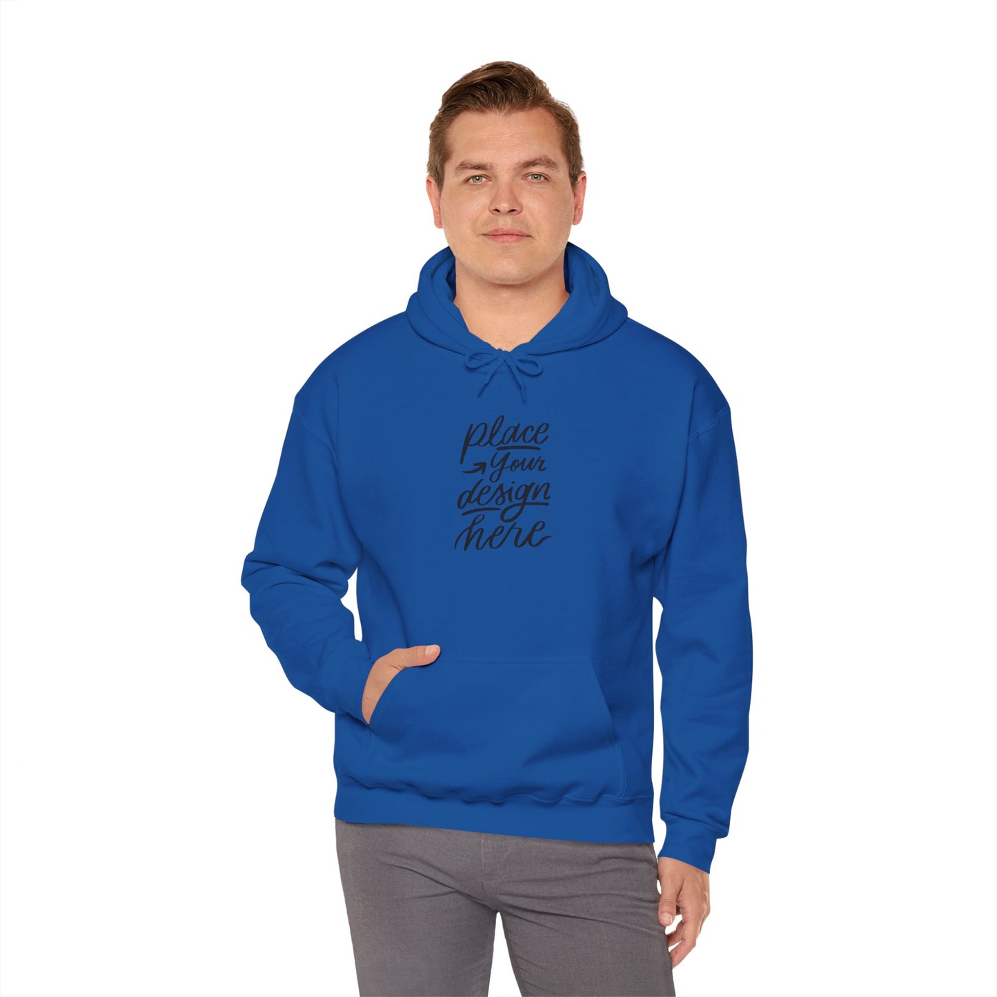 White Custom Hoodie — 'Place Your Design Here' Mockup Pullover