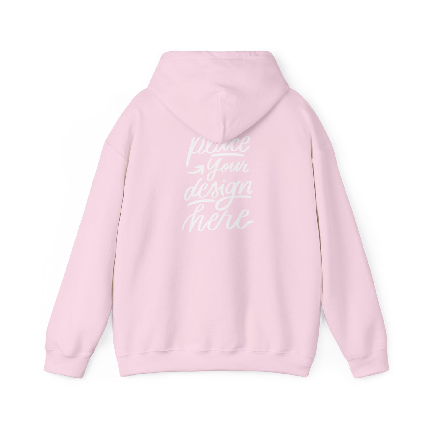 White Custom Hoodie — 'Place Your Design Here' Mockup Pullover