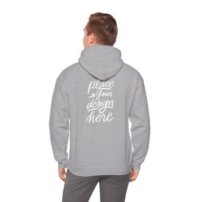 White Custom Hoodie — 'Place Your Design Here' Mockup Pullover
