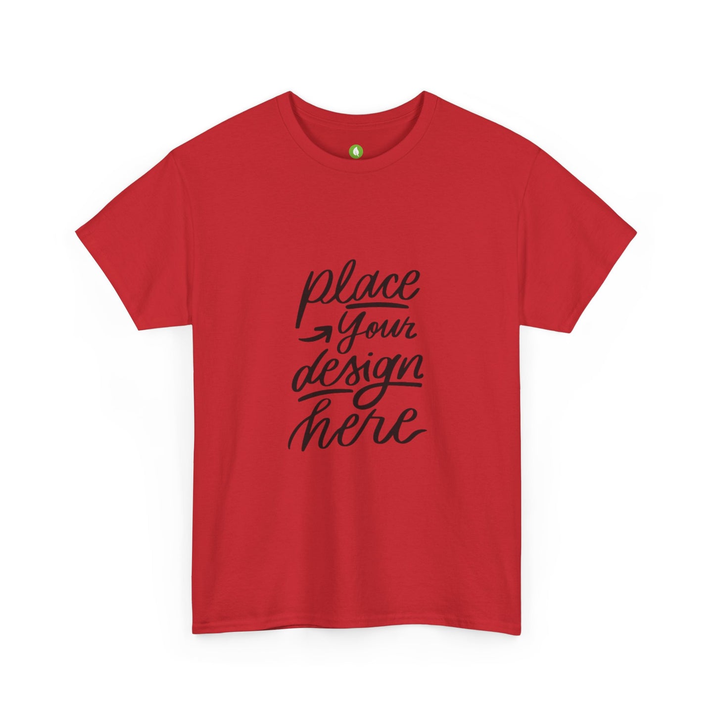 Classic White Tee — Placeholder "Place Your Design Here" Mockup T-Shirt