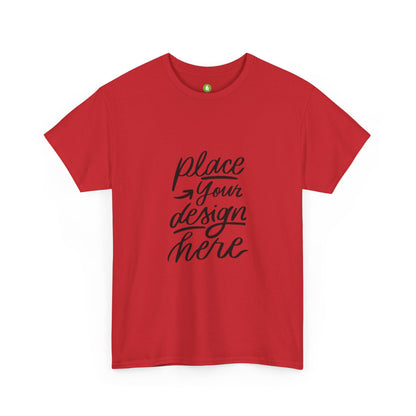 Classic White Tee — Placeholder "Place Your Design Here" Mockup T-Shirt