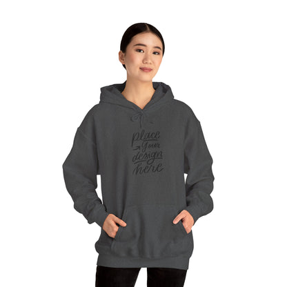 White Custom Hoodie — 'Place Your Design Here' Mockup Pullover