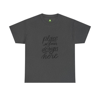 Classic White Tee — Placeholder "Place Your Design Here" Mockup T-Shirt