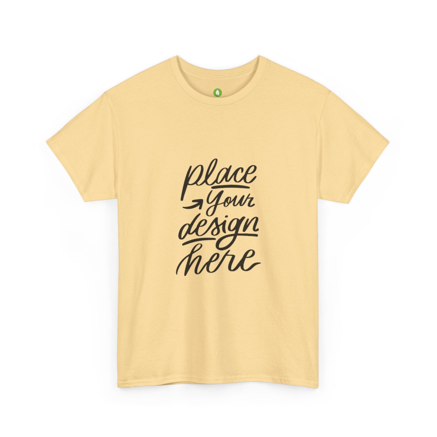 Classic White Tee — Placeholder "Place Your Design Here" Mockup T-Shirt