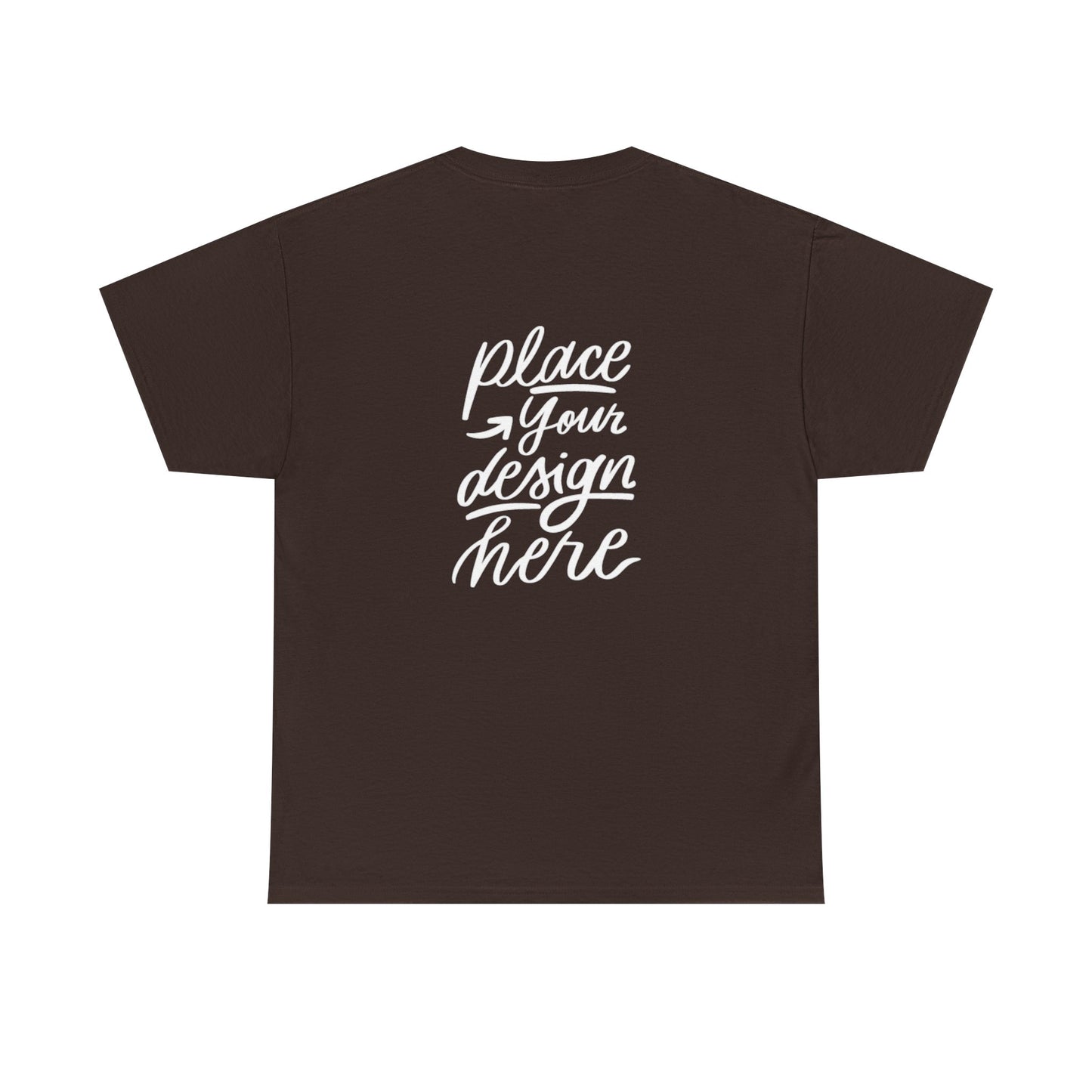 Classic White Tee — Placeholder "Place Your Design Here" Mockup T-Shirt