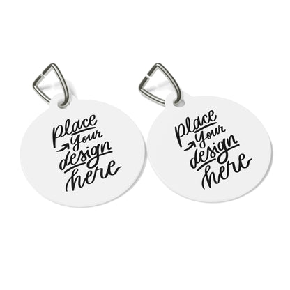 Round Pet ID Tag — Customizable Engraved Dog & Cat Collar Charm