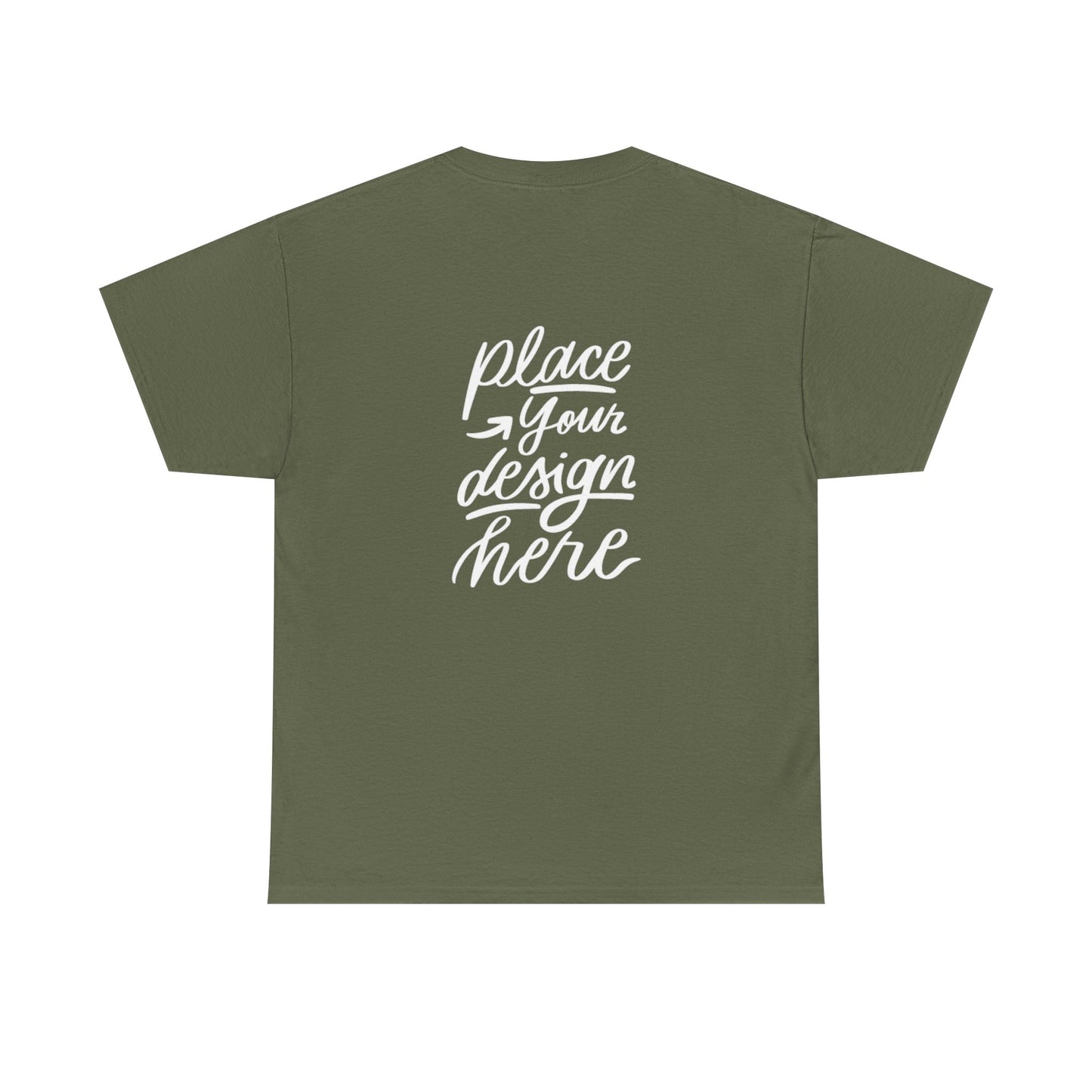 Classic White Tee — Placeholder "Place Your Design Here" Mockup T-Shirt