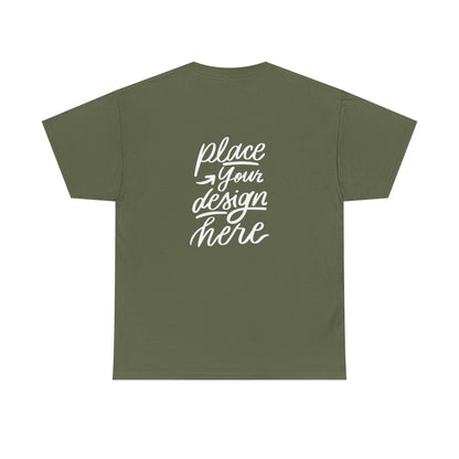 Classic White Tee — Placeholder "Place Your Design Here" Mockup T-Shirt
