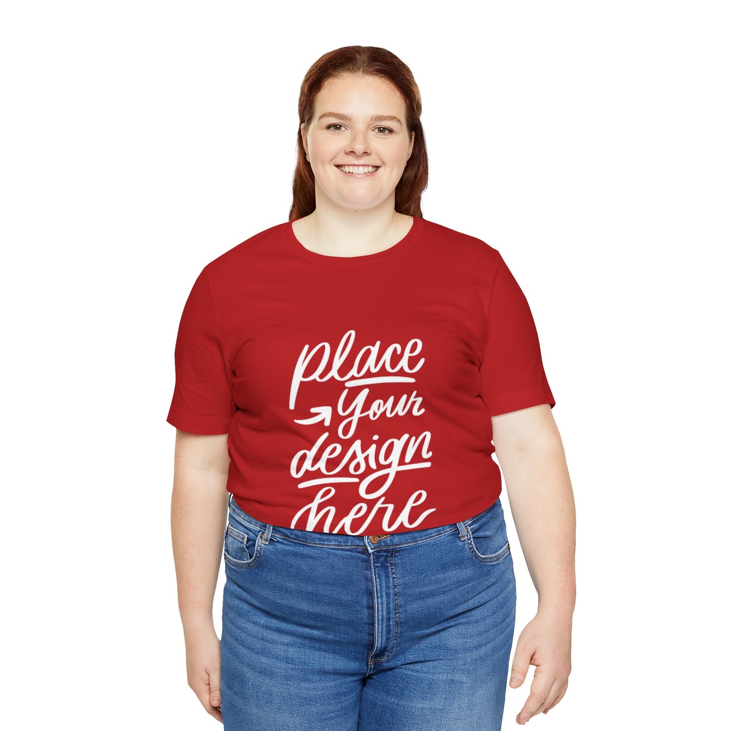 Place Your Design Here T-Shirt  Customizable White Jersey Tee