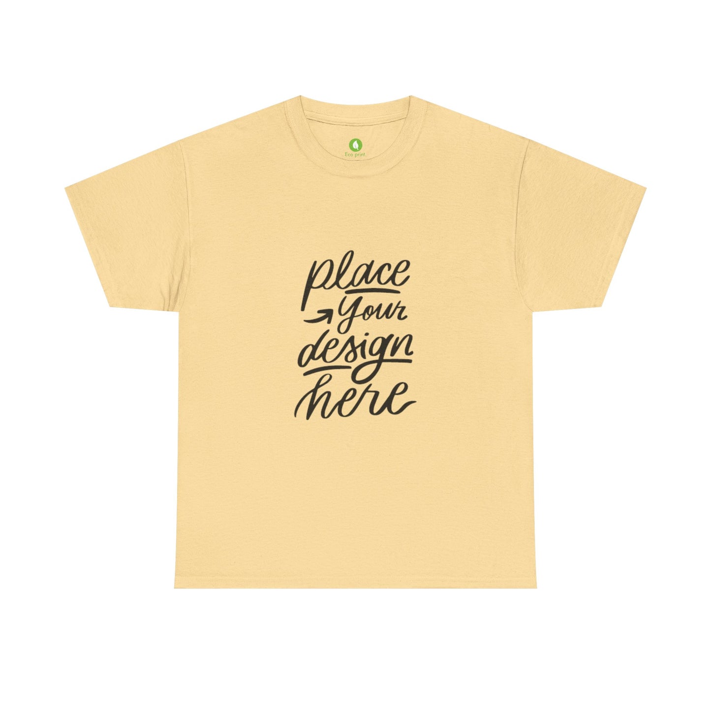 Classic White Tee — Placeholder "Place Your Design Here" Mockup T-Shirt
