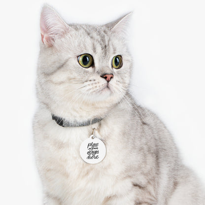 Round Pet ID Tag — Customizable Engraved Dog & Cat Collar Charm