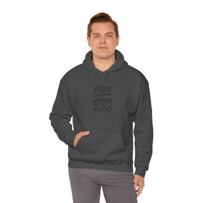 White Custom Hoodie — 'Place Your Design Here' Mockup Pullover