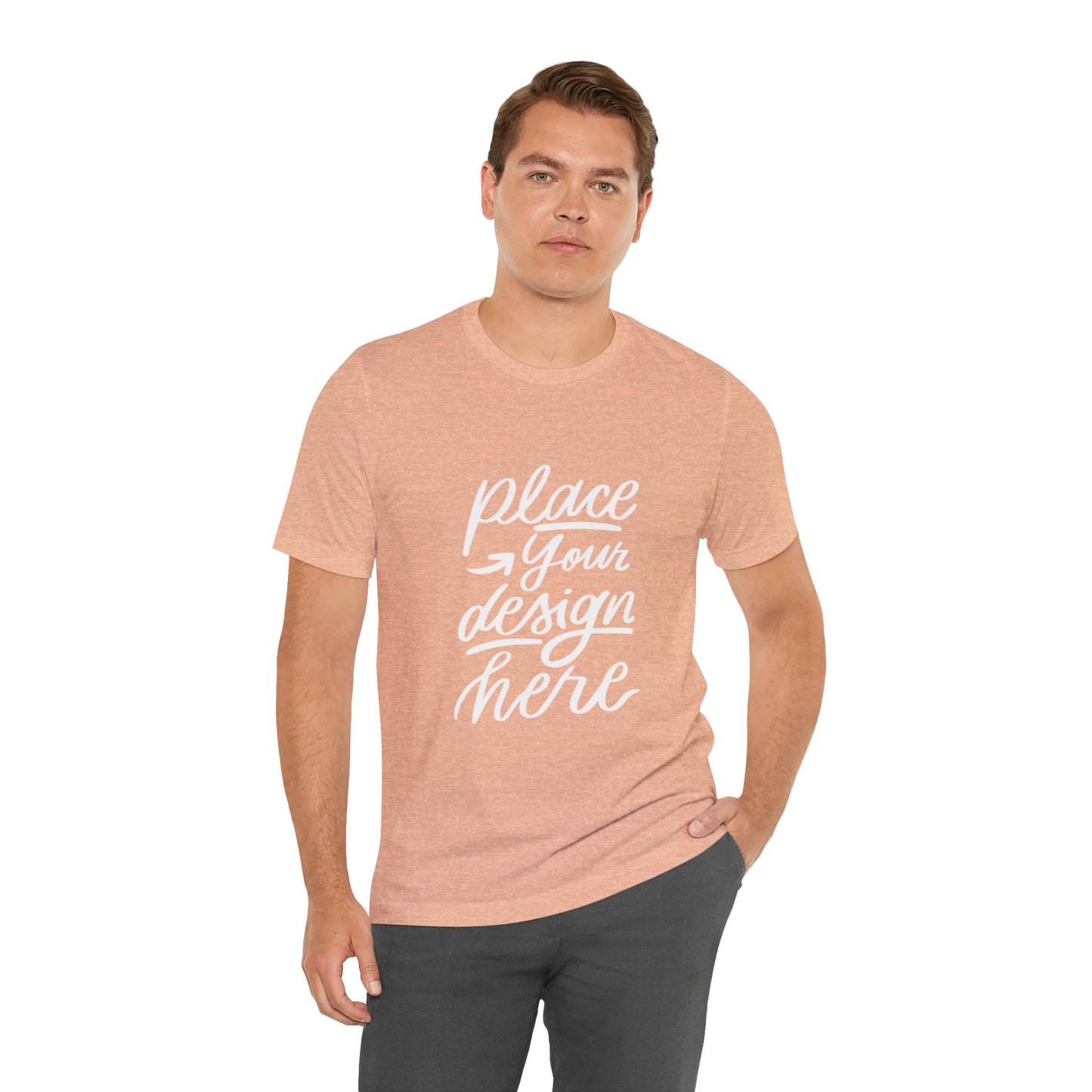 Place Your Design Here T-Shirt  Customizable White Jersey Tee